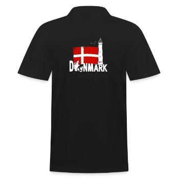 Denmark Lyngvig Fyr Lighthouse Holiday - Men's Polo Shirt - black - Back - Kai (181cm)