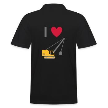 ★ Design colors can be changed ★ I love dragline excavators - Men's Polo Shirt - black - Back - Kai (181cm)