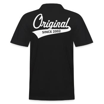 Original depuis 2002 (année de naissance, anniversaire / W) - Polo Homme - noir - Dos - Kai (181cm)