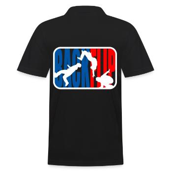 Parkour Freerunner Backflip - Men's Polo Shirt - black - Back - Kai (181cm)