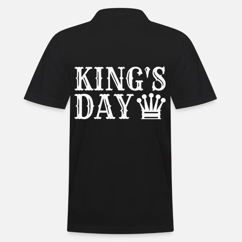 Kings Day Spruch mit Krone - Männer Poloshirt - Schwarz