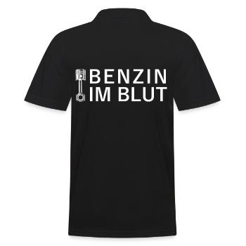 Benzin im Blut - Motorrad, Auto, Motorisiert - Männer Poloshirt - Schwarz - Hinten - Kai (181cm)