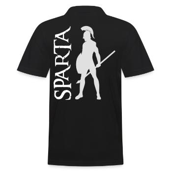 Sparta, Spartan, Spartacus, warrior, medieval, - Men's Polo Shirt - black - Back - Kai (181cm)