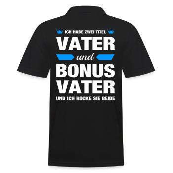 Bonus Vater Papa Papi Stiefvater Vatertag Geschenk - Männer Poloshirt - Schwarz - Hinten - Kai (181cm)