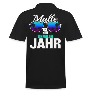 Malle Mallorca Party Urlaub Bier Feiern Geschenk - Männer Poloshirt - Schwarz - Hinten - Kai (181cm)