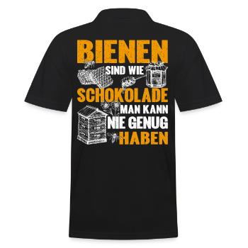 Nie genug Bienen leidenschaftlicher Imker Imkerei - Männer Poloshirt - Schwarz - Hinten - Kai (181cm)