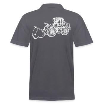 Radlader wheel loader weiß - Männer Poloshirt - Anthrazit - Hinten - Nico (186cm)