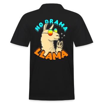 No Drama LLama Lama Geschenkidee Spruch - Männer Poloshirt - Schwarz - Hinten - Kai (181cm)