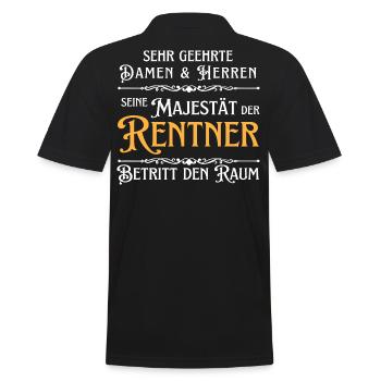 Ihre Majestät der Rentner Rente Spruch Pension - Männer Poloshirt - Schwarz - Hinten - Kai (181cm)