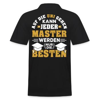 Master Abschluss bestanden Student Uni Geschenk - Männer Poloshirt - Schwarz - Hinten - Kai (181cm)