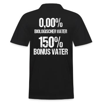 Bonus Vater Papa Papi Stiefvater Vatertag Geschenk - Männer Poloshirt - Schwarz - Hinten - Kai (181cm)