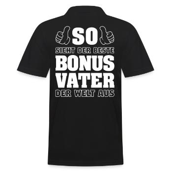 Bonus Vater Stiefvater Stiefpapa Vatertag Geschenk - Männer Poloshirt - Schwarz - Hinten - Kai (181cm)