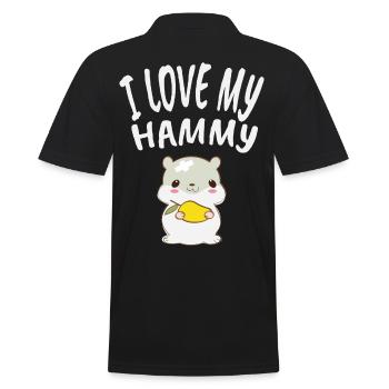 I Love My Hammy | Gift for hamster owner - Men's Polo Shirt - black - Back - Kai (181cm)
