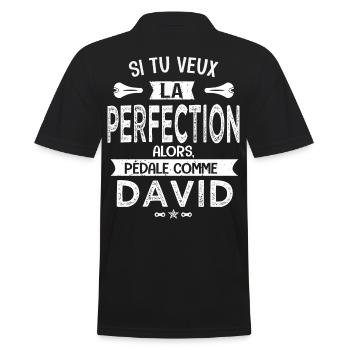 david si tu veux la perfection à vélo cycliste - Polo Homme - noir - Dos - Kai (181cm)
