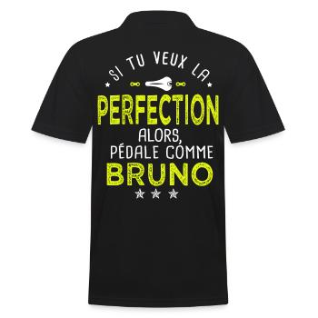 bruno si tu veux la perfection à vélo cycliste - Polo Homme - noir - Dos - Kai (181cm)