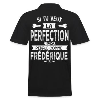 frédérique tu veux la perfection à vélo cycliste - Polo Homme - noir - Dos - Kai (181cm)