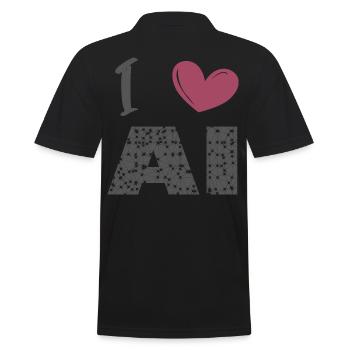 I love ai - Men's Polo Shirt - black - Back - Kai (181cm)
