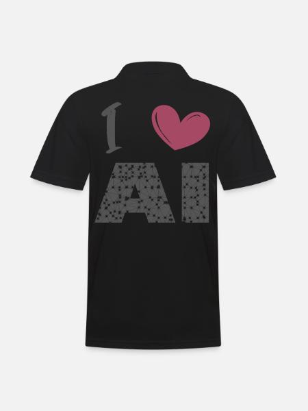 I love ai - Men's Polo Shirt - black