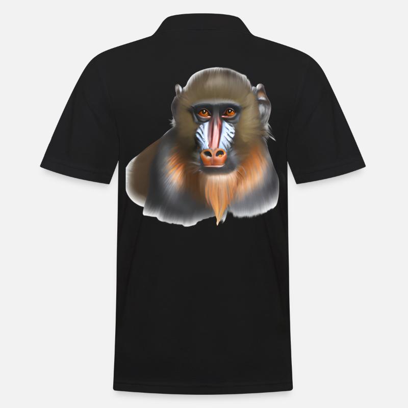 Mandrill Affe - Männer Poloshirt - Schwarz