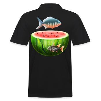 Aquarium de pastèques avec des poissons - Polo Homme - noir - Dos - Kai (181cm)