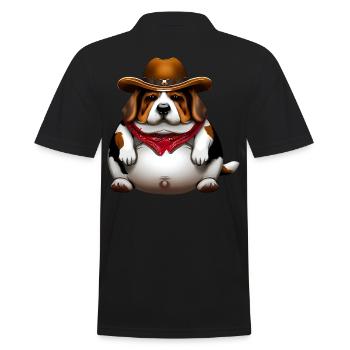 Fat Beagle Cowboy - Men's Polo Shirt - black - Back - Kai (181cm)