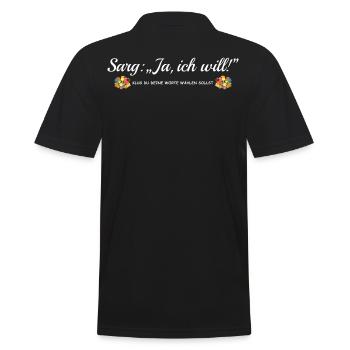 Coffin Yes, I do, funny saying bachelor party, marriage - Men's Polo Shirt - black - Back - Kai (181cm)