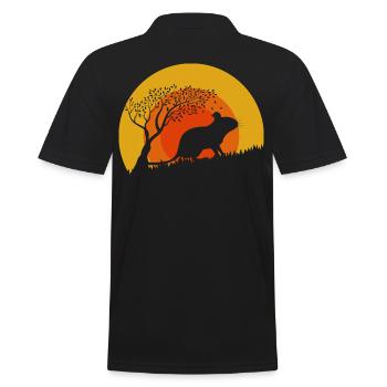 Degu Sunset | Gift for Deguhalter | DEGUS - Men's Polo Shirt - black - Back - Kai (181cm)