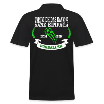 Fußballer Ich bin Fußballer Fußballtrainer - Männer Poloshirt - Schwarz - Hinten - Kai (181cm)