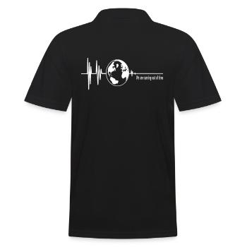 Herzschlag für Klimaschutz Klimawandel Geschenk - Männer Poloshirt - Schwarz - Hinten - Kai (181cm)