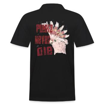 Papagei Kakadu Punks sterben nie Geschenk - Männer Poloshirt - Schwarz - Hinten - Kai (181cm)