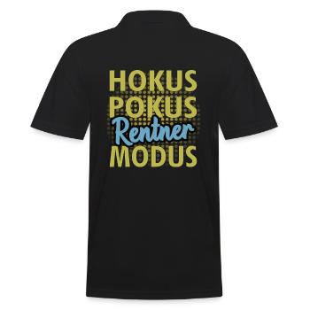 Hokus Pokus Rentner Modus Geschenk Rente Pension - Männer Poloshirt - Schwarz - Hinten - Kai (181cm)