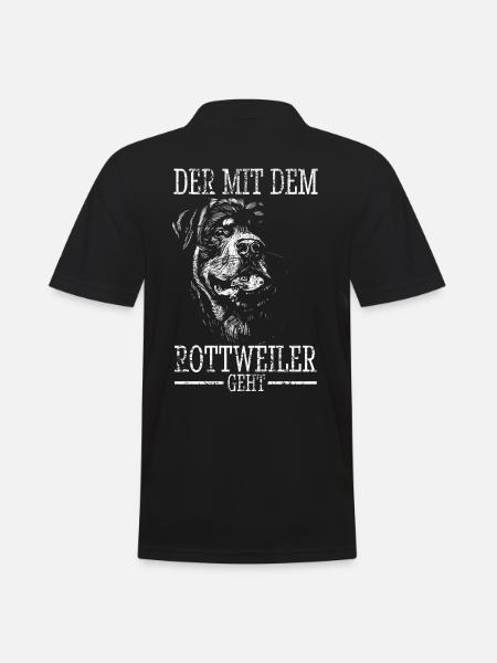 Rottweiler Rottie Papa Vater Mann Gassi Dad - Männer Poloshirt - Schwarz