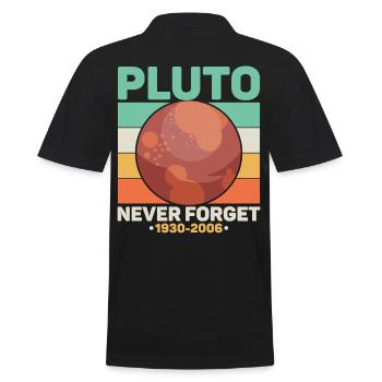 Pluto Never Forget Science Space Retro - Men's Polo Shirt - black - Back - Kai (181cm)