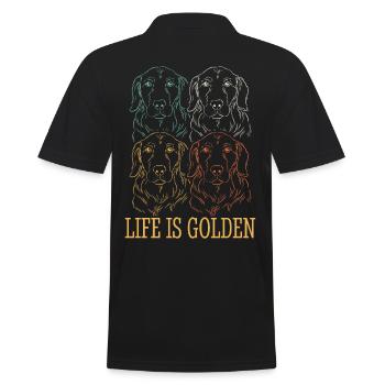 La vie est Golden Retriever Retro - Polo Homme - noir - Dos - Kai (181cm)