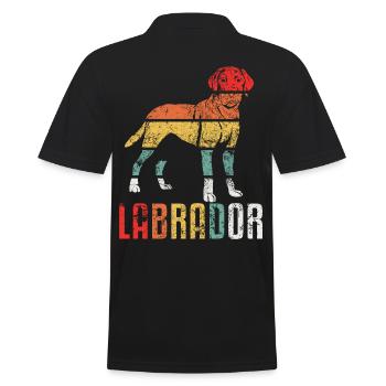 Labrador Labbi Vintage Retro - Männer Poloshirt - Schwarz - Hinten - Kai (181cm)