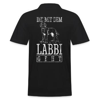 Die Mit Dem Labbi Geht Lustig Labrador Mama - Männer Poloshirt - Schwarz - Hinten - Kai (181cm)