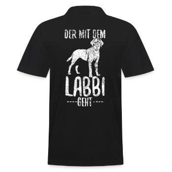 Labrador Labbi Gassi Gehen Papa Vater - Männer Poloshirt - Schwarz - Hinten - Kai (181cm)