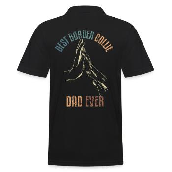 Border Collie Papa Vater Dad - Männer Poloshirt - Schwarz - Hinten - Kai (181cm)
