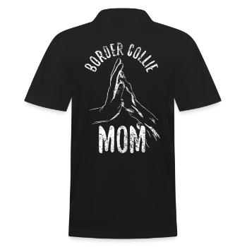 Border Collie Maman Mère Vintage - Polo Homme - noir - Dos - Kai (181cm)