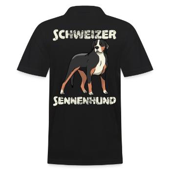 Sennenhund suisse Vintage Retro Tête de chien - Polo Homme - noir - Dos - Kai (181cm)