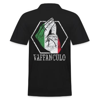 Drôle italienne Italie Vaffanculo geste hand - Polo Homme - noir - Dos - Kai (181cm)