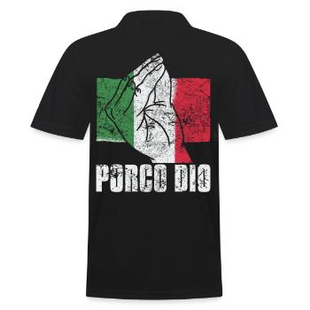 Italienisch Italien Lustige Zitate Porco Dio - Männer Poloshirt - Schwarz - Hinten - Kai (181cm)