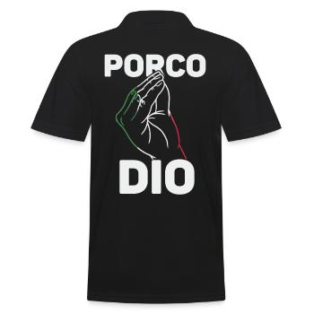 Italienisch Italien Lustige Zitate Porco Dio - Männer Poloshirt - Schwarz - Hinten - Kai (181cm)