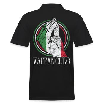 Drôle italienne Italie Vaffanculo geste hand - Polo Homme - noir - Dos - Kai (181cm)
