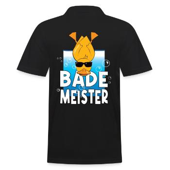 Bademeister - Männer Poloshirt - Schwarz - Hinten - Kai (181cm)