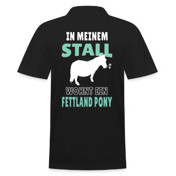 Shetland Pony Shetty - Männer Poloshirt - Schwarz - Hinten - Kai (181cm)