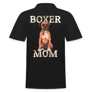 Boxer Mom Dog Vintage Face Cute - Männer Poloshirt - Schwarz - Hinten - Kai (181cm)