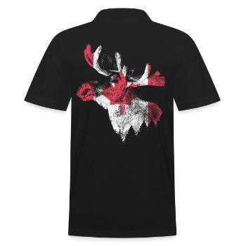 Canada Alaska Moose Flag Funny Vacation - Men's Polo Shirt - black - Back - Kai (181cm)