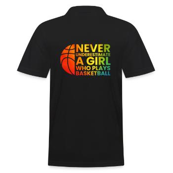 Basketball Girl Underestimate - Men's Polo Shirt - black - Back - Kai (181cm)