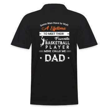 Basketball Dad ruft mich an - Männer Poloshirt - Schwarz - Hinten - Kai (181cm)
